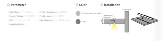 Professional Grade Recessed Cabinet Lighting 6/8/10*10mm Đối với công nghiệp thương mại