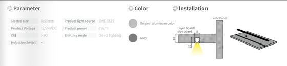 Professional Grade Recessed Cabinet Lighting 6/8/10*10mm Đối với công nghiệp thương mại