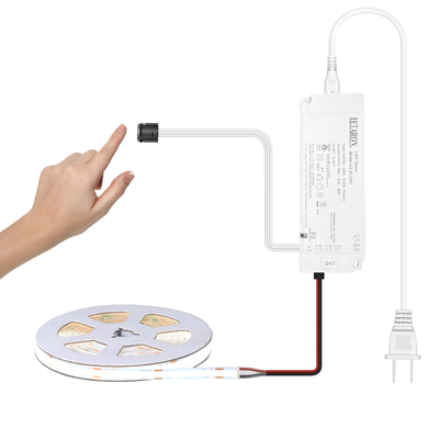 Đèn LED Dải LETARON COB 24V, Đèn LED Dải, 480 chip/mét LED, Siêu Sáng Độ Sáng Cao 6000K Trắng 3m, Có thể điều chỉnh độ sáng với Băng dính 3M, Nguồn 30W UL, CÔNG TẮC CẢM ỨNG cho Phòng ngủ, Nhà, Tự làm Bếp