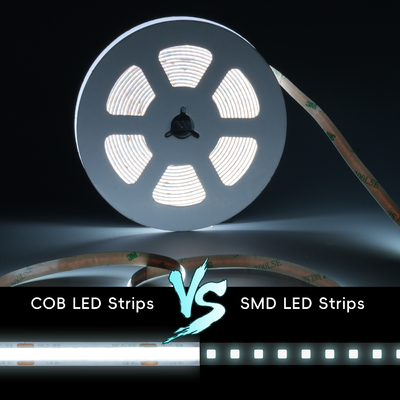 Đèn LED Dải LETARON COB 24V, Đèn LED Dải, 480 chip/mét LED, Siêu Sáng Độ Sáng Cao 6000K Trắng 3m, Có thể điều chỉnh độ sáng với Băng dính 3M, Nguồn 30W UL, CÔNG TẮC CẢM ỨNG cho Phòng ngủ, Nhà, Tự làm Bếp